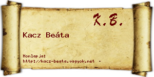 Kacz Beáta névjegykártya